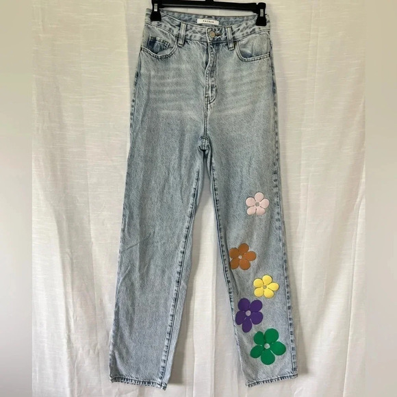 PacSun Light Blue Flower Graphic Boyfriend Jeans size 25 - Picture 5 of 15